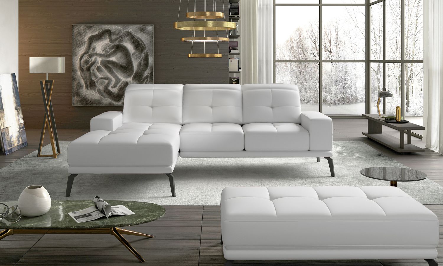 Corner Sofa East Piacenza 67 | size: Width: 265cm, Height: 98cm, Depth: 53cm | color: Soft | image: 1 | variant: 1017539