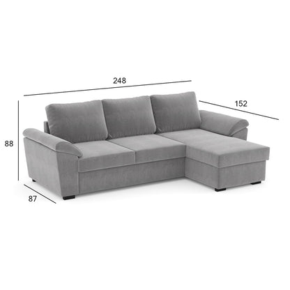 Corner Sofa Lerwick | size: Width: 248cm, Height: 87cm, Depth: 152cm | color: Gray | image: 2 | variant: 1000202