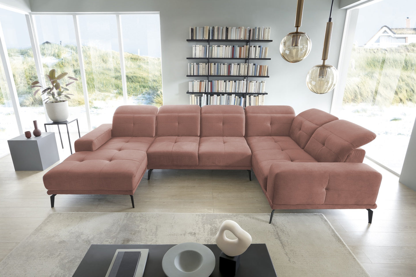 Corner Sofa Louth 101 | size: Width: 350cm, Height: 77cm, Depth: 201cm | color: Nube | image: 1 | variant: 1015978
