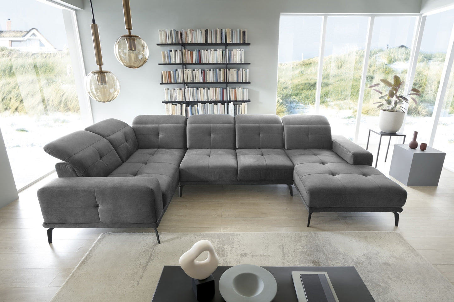 Corner Sofa Louth 5 | size: Width: 350cm, Height: 77cm, Depth: 201cm | color: Nube | image: 1 | variant: 1015882