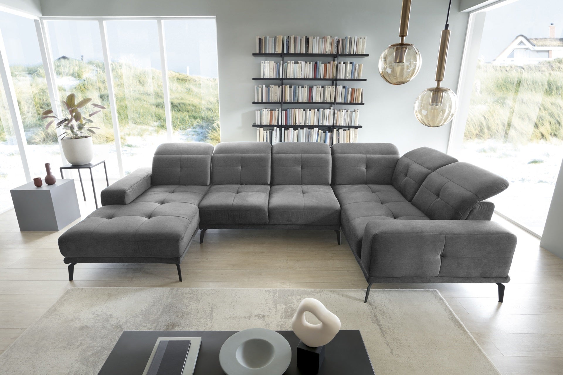 Corner Sofa Louth 65 | size: Width: 350cm, Height: 77cm, Depth: 201cm | color: Nube | image: 1 | variant: 1015942