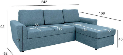 Corner Sofa Market Harborough | size: Width: 242cm, Height: 92cm, Depth: 168cm | color: Blue | image: 7 | variant: 1000324