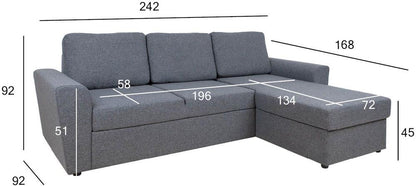 Corner Sofa Market Harborough | size: Width: 242cm, Height: 92cm, Depth: 168cm | color: Gray | image: 7 | variant: 1000323