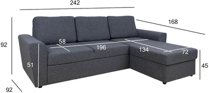 Corner Sofa Market Harborough | size: Width: 242cm, Height: 92cm, Depth: 168cm | color: Gray | image: 7 | variant: 1000325