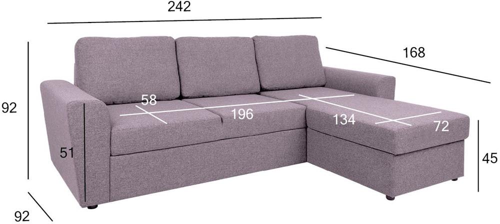 Corner Sofa Market Harborough | size: Width: 242cm, Height: 92cm, Depth: 168cm | color: Pink | image: 7 | variant: 1000326