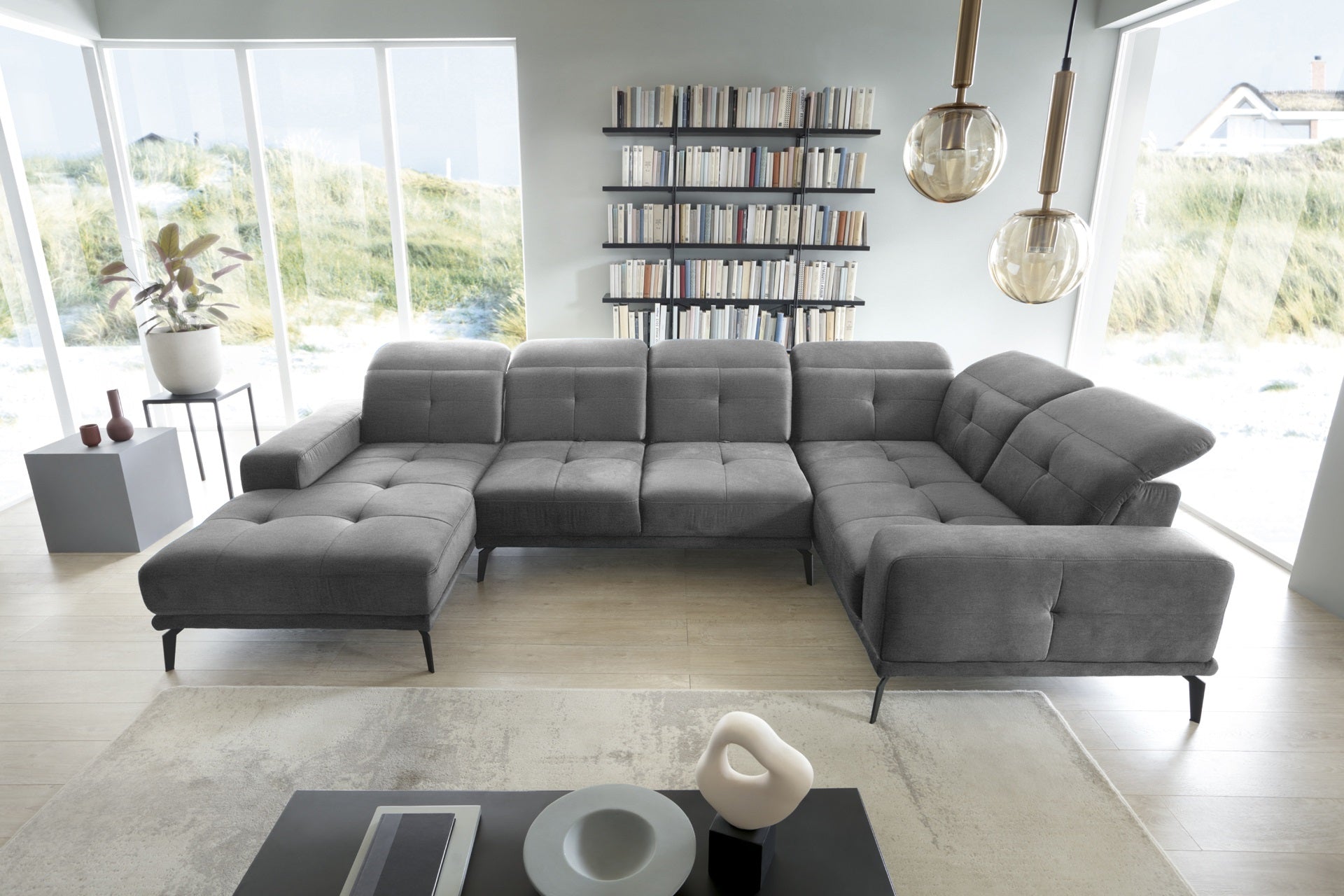 Corner Sofa Neviro 61 | size: Width: 350cm, Height: 77cm, Depth: 201cm | color: Nube | image: 1 | variant: 1014992