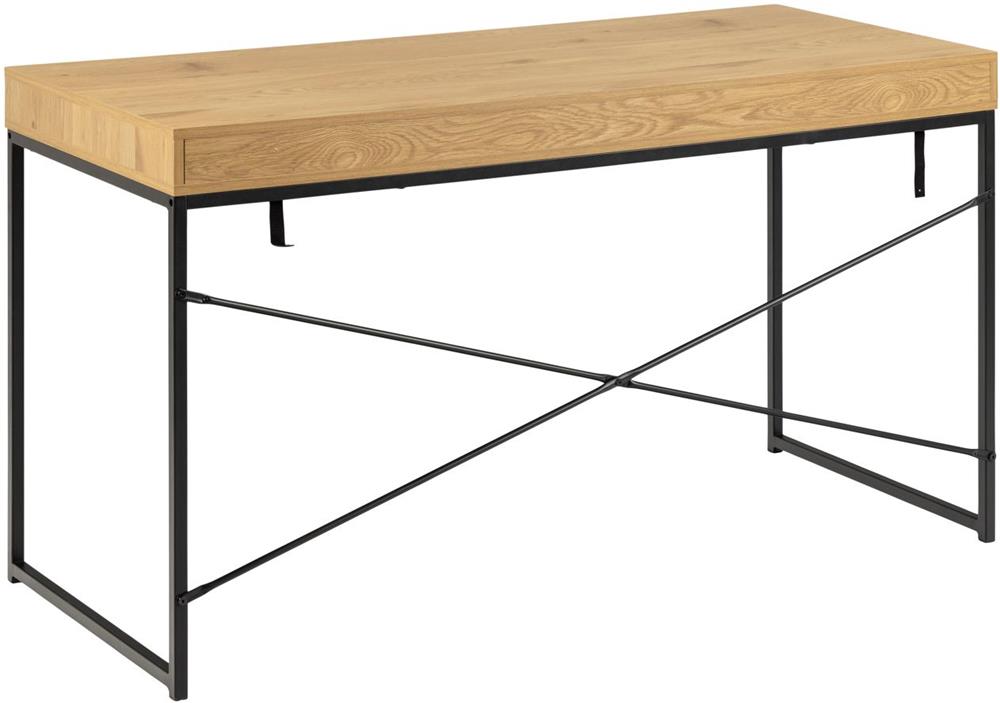 Desk Aberystwyth | size: Length: 58cm, Width: 140cm, Height: 76cm | color: Black/Oak | image: 3 | variant: 1006032