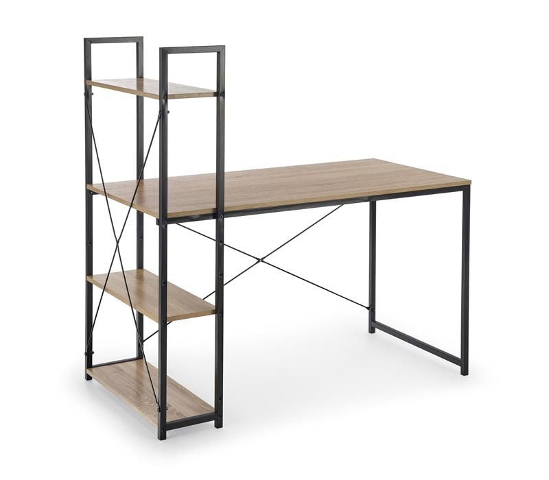 Desk Dublin | size: Length: 64cm, Width: 120cm, Height: 120cm | color: Black/Oak | image: 1 | variant: 1003248