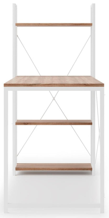 Desk Dublin | size: Length: 64cm, Width: 120cm, Height: 120cm | color: White/Oak | image: 2 | variant: 1003249