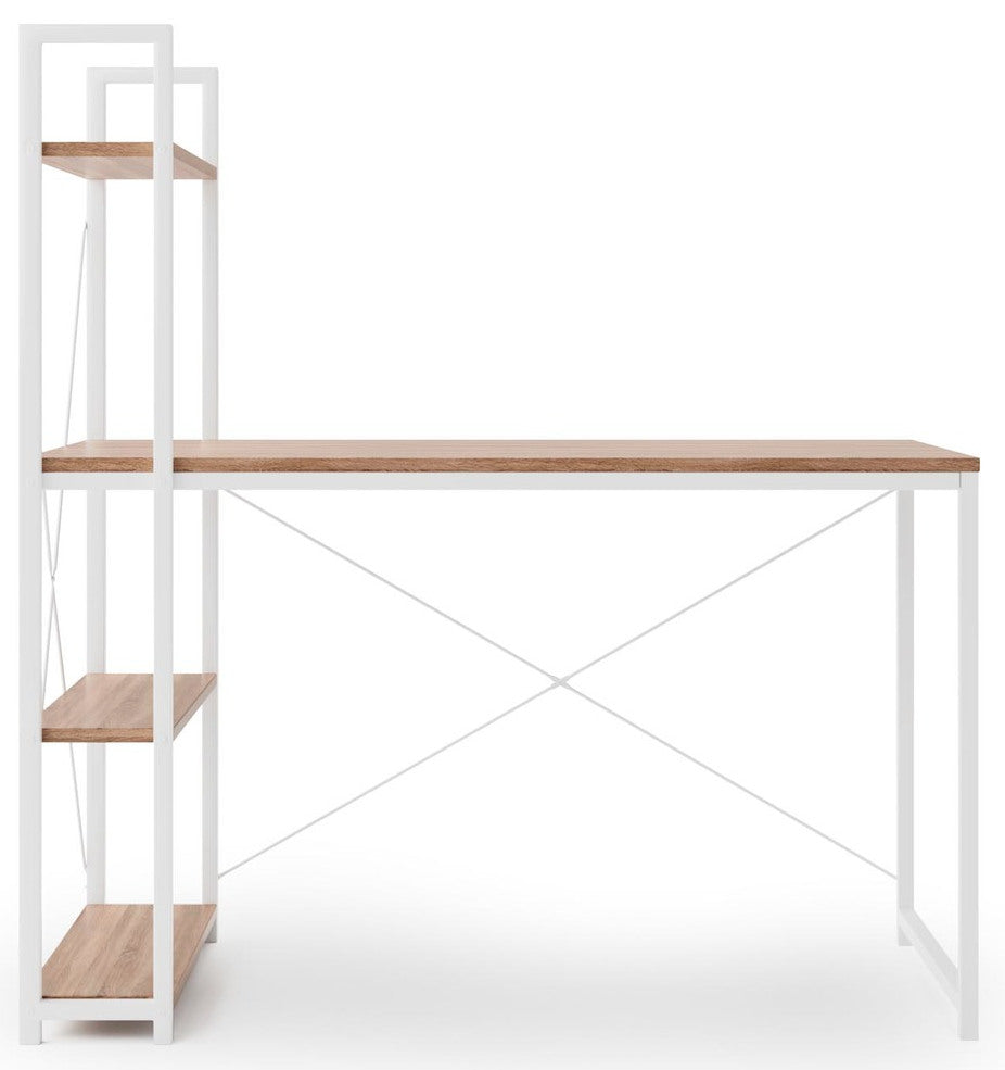 Desk Dublin | size: Length: 64cm, Width: 120cm, Height: 120cm | color: White/Oak | image: 3 | variant: 1003249