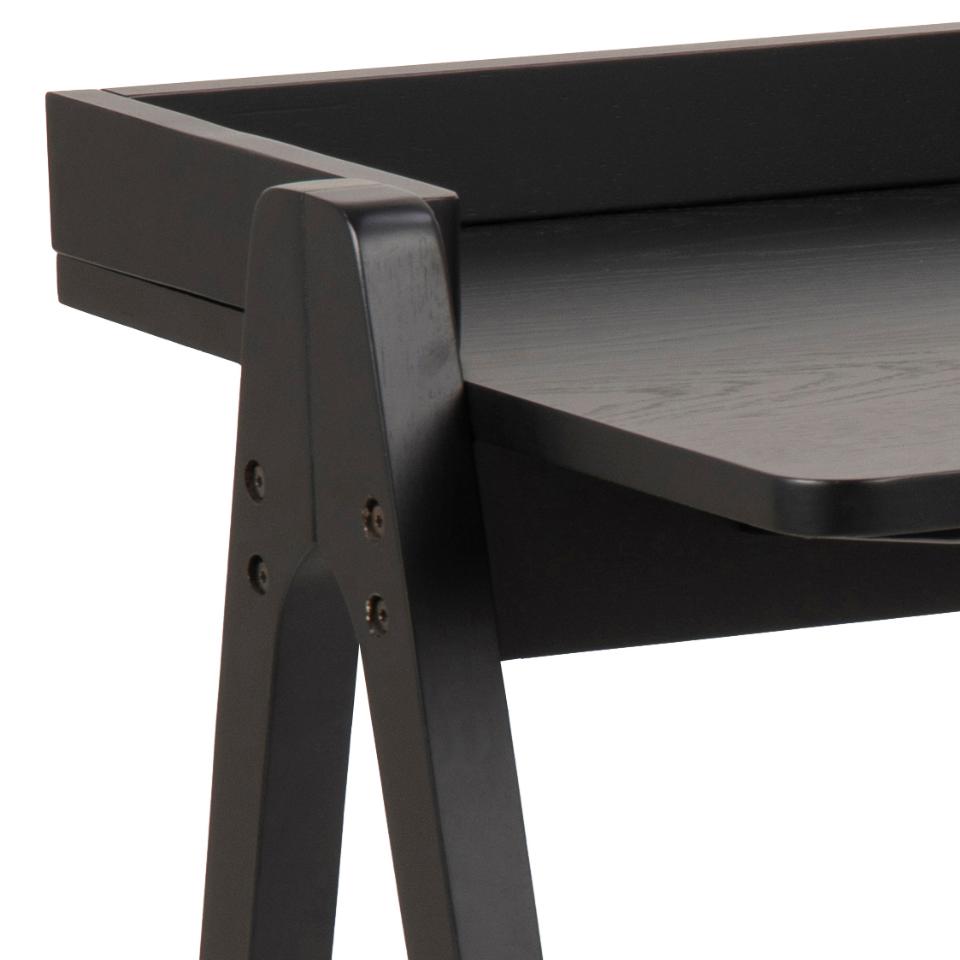 Desk East Cardiff | size: Length: 52cm, Width: 127cm, Height: 80cm | color: Black | image: 4 | variant: 1005700