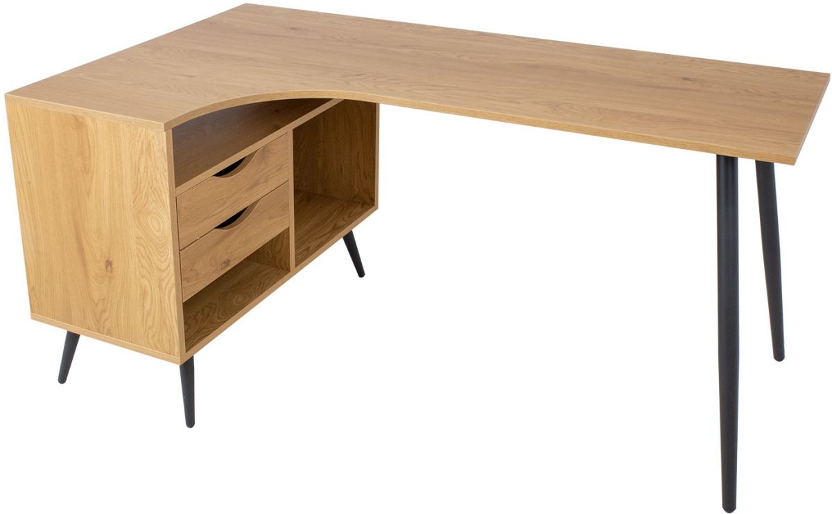 Desk East Esbjerg | size: Length: 80cm, Width: 145cm, Height: 75cm | color: Oak | image: 2 | variant: 1005838