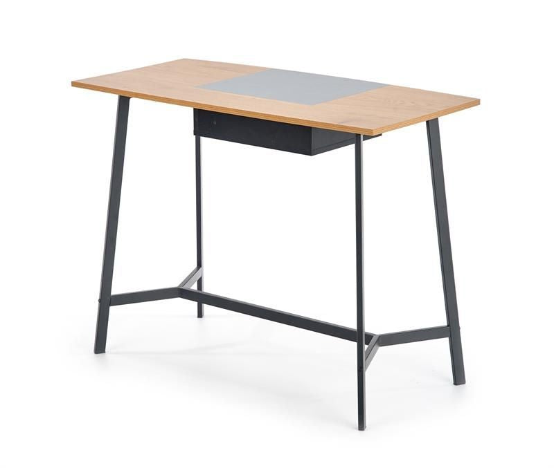 Desk East Salvador | size: Length: 60cm, Width: 100cm, Height: 76cm | color: Oak/Grey | image: 4 | variant: 1006907