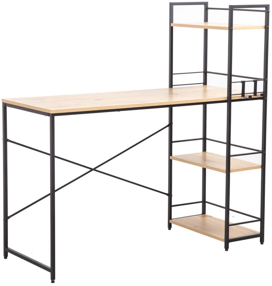 Desk Study 1 | size: Length: 51cm, Width: 120cm, Height: 120cm | color: Black/Oak | image: 1 | variant: 1016835