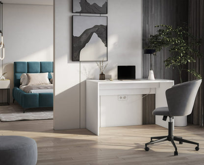 Desk Vercelli 1 | size: Length: 60cm, Width: 140cm, Height: 75cm | color: White | image: 3 | variant: 1010573