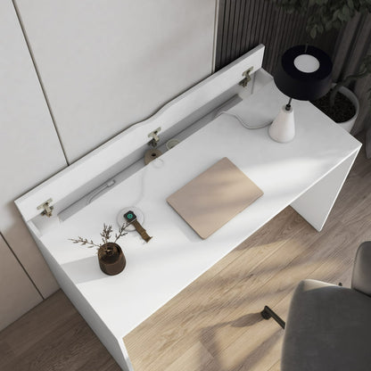 Desk Vercelli 1 | size: Length: 60cm, Width: 140cm, Height: 75cm | color: White | image: 4 | variant: 1010573