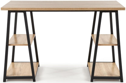 Desk West Slough | size: Length: 60cm, Width: 120cm, Height: 77cm | color: Black/Oak | image: 1 | variant: 1007201