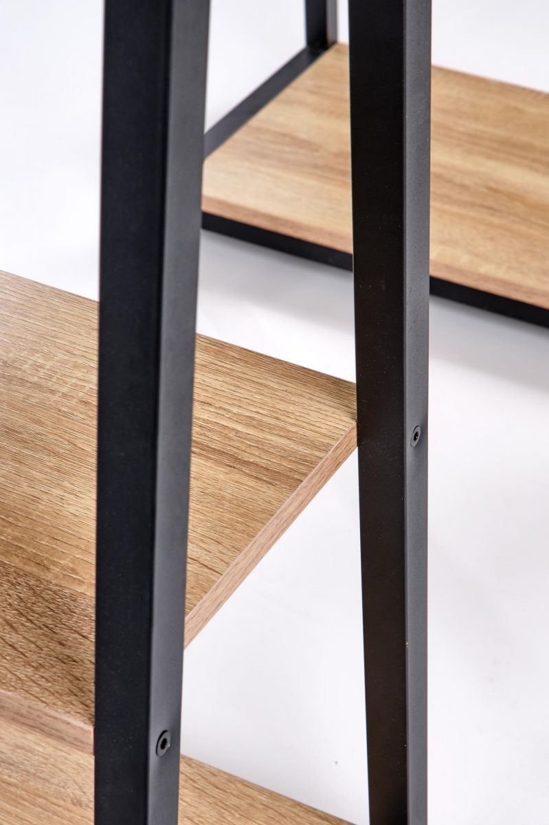 Desk West Slough | size: Length: 60cm, Width: 120cm, Height: 77cm | color: Black/Oak | image: 3 | variant: 1007201
