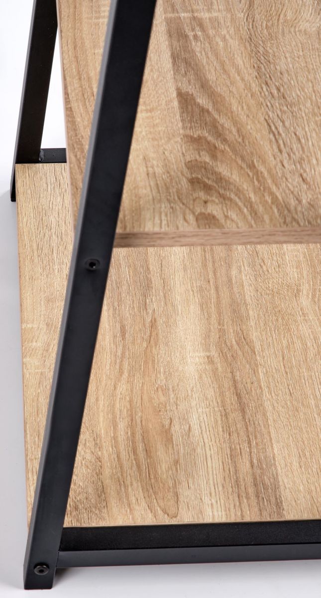 Desk West Slough | size: Length: 60cm, Width: 120cm, Height: 77cm | color: Black/Oak | image: 4 | variant: 1007201