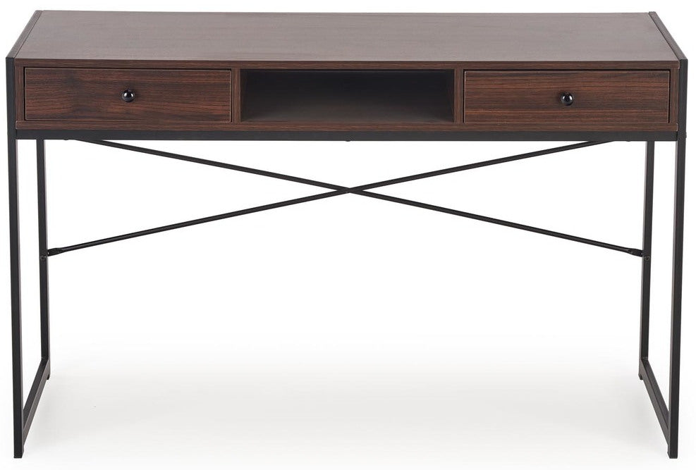Desk West Turku | size: Length: 48cm, Width: 123cm, Height: 75cm | color: Brown/Black | image: 3 | variant: 1007526