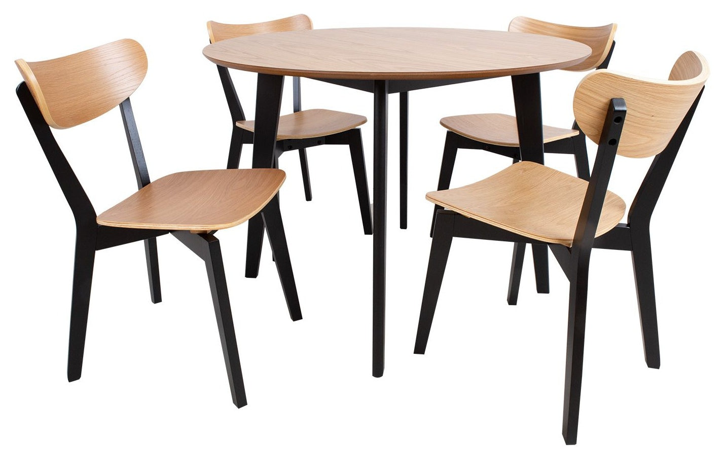 Dining Room Furniture Set Broadstairs | size: Length: 105cm, Width: 105cm, Height: 76cm | color: Black/Oak | image: 0 | variant: 1006522