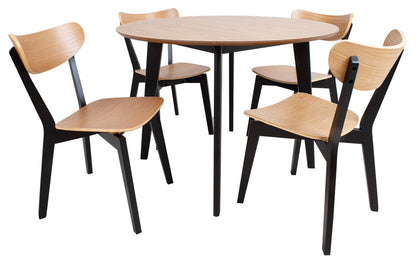 Dining Room Furniture Set Broadstairs | size: Length: 105cm, Width: 105cm, Height: 76cm | color: Black/Oak | image: 0 | variant: 1006522