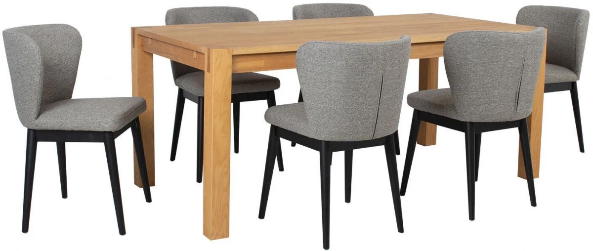 Dining Room Furniture Set Chicago New 22 | size: Length: 90cm, Width: 180cm, Height: 76cm | color: Black/Oak/Grey | image: 0 | variant: 1012867