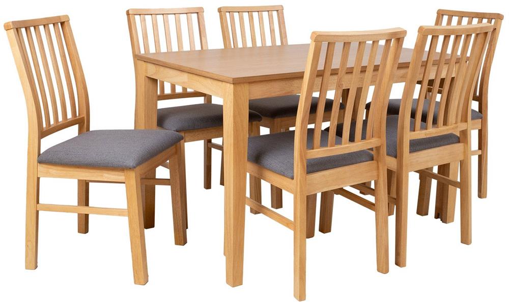 Dining Room Furniture Set Cooper | size: Length: 75cm, Width: 195cm, Height: 75cm | color: Oak/Grey | image: 1 | variant: 1017030