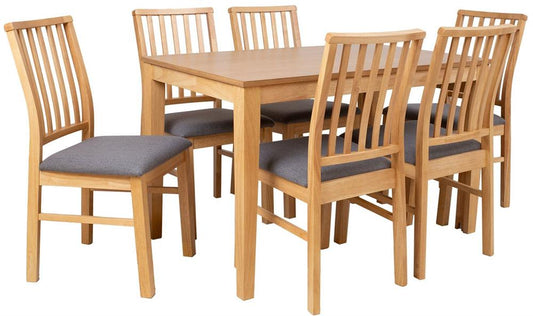 Dining Room Furniture Set Cooper | size: Length: 75cm, Width: 195cm, Height: 75cm | color: Oak/Grey | image: 1 | variant: 1017030