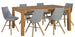 Dining Room Furniture Set Drammen | size: Length: 90cm, Width: 180cm, Height: 76cm | color: Brown/Oak/Grey | image: 0 | variant: 1001696
