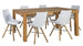 Dining Room Furniture Set Drammen | size: Length: 90cm, Width: 180cm, Height: 76cm | color: White/Beige/Oak | image: 0 | variant: 1001695