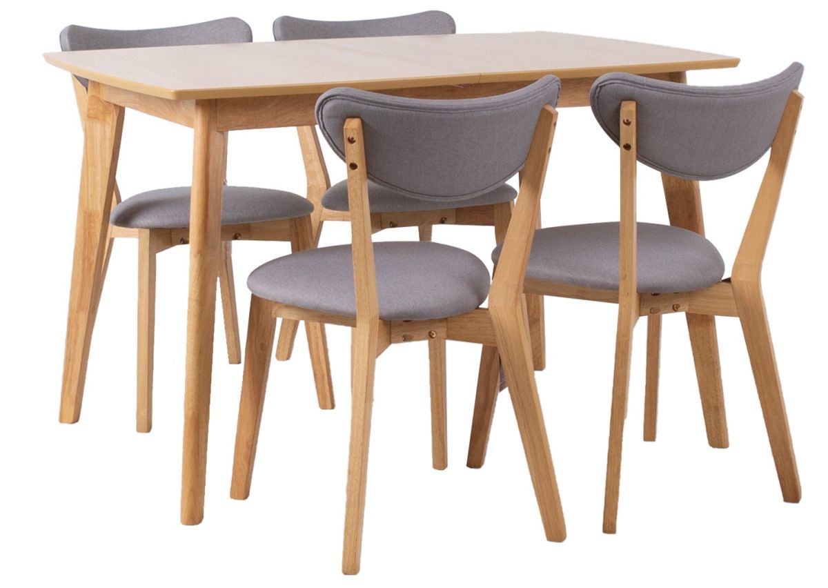 Dining Room Furniture Set East Baldock | size: Length: 80cm, Width: 160cm, Height: 76cm | color: Oak/Grey | image: 0 | variant: 1005097