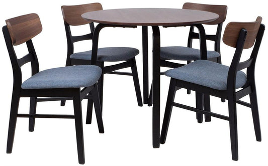 Dining Room Furniture Set East Jonava | size: Length: 90cm, Width: 90cm, Height: 75cm | color: Brown/Black/Grey | image: 1 | variant: 1006163
