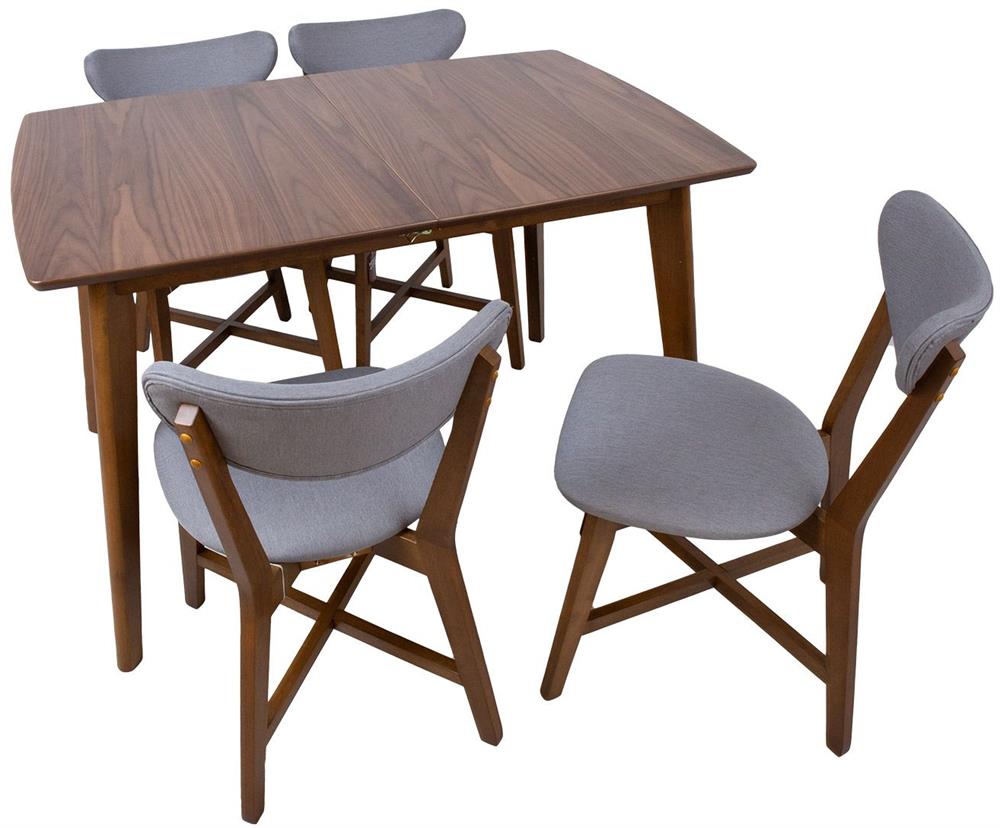 Dining Room Furniture Set East Marrakesh | size: Length: 80cm, Width: 160cm, Height: 76cm | color: Brown/Grey | image: 3 | variant: 1006297