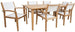 Dining Room Furniture Set Fredrikstad | size: Length: 100cm, Width: 220cm, Height: 75cm | color: White/Oak | image: 1 | variant: 1001686