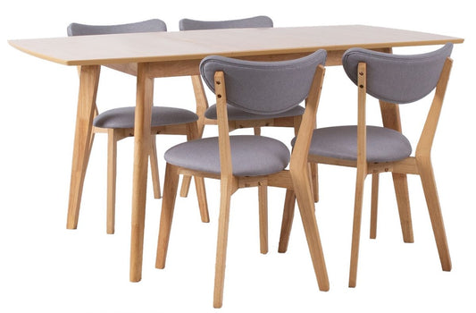 Dining Room Furniture Set Jonna 1 | size: Length: 80cm, Width: 160cm, Height: 76cm | color: Oak/Grey | image: 0 | variant: 1011343