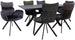 Dining Room Furniture Set Kristiansand | size: Length: 90cm, Width: 220cm, Height: 76cm | color: Black/Grey | image: 1 | variant: 1001660