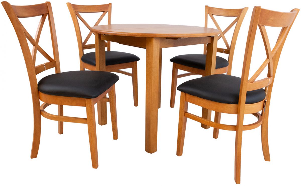 Dining Room Furniture Set Mix&Match 2 | size: Length: 90cm, Width: 120cm, Height: 74cm | color: Black/Oak | image: 1 | variant: 1012387
