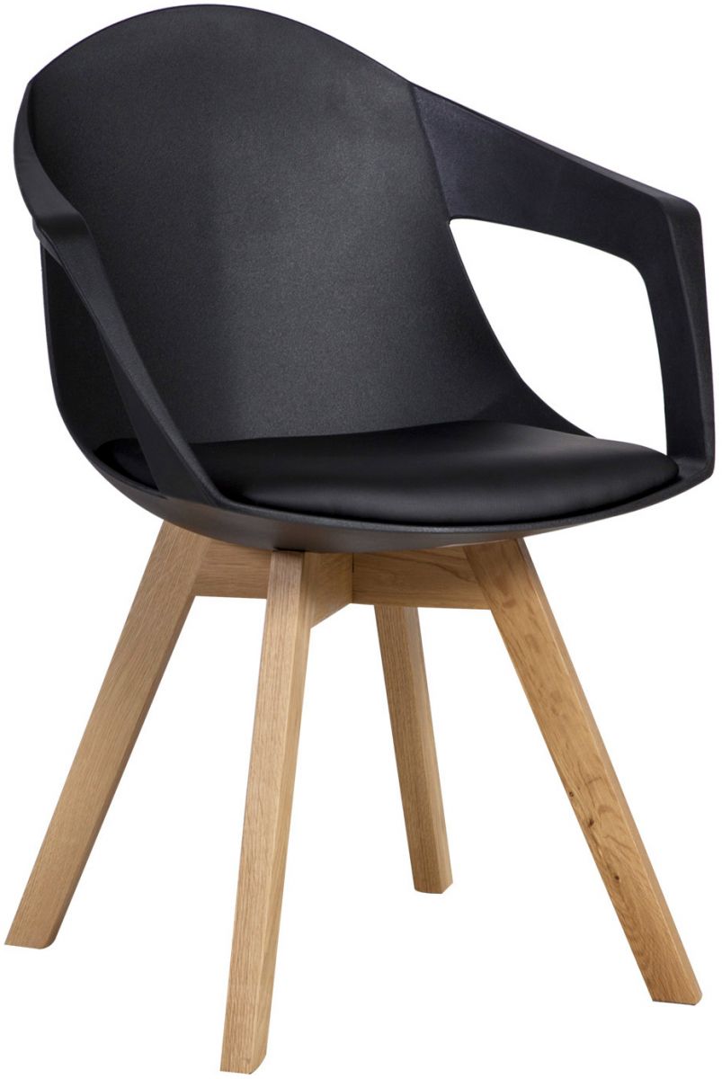 Dining Room Furniture Set Rochester | size: Length: 80cm, Width: 140cm, Height: 74cm | color: Black/Oak | image: 2 | variant: 1001684