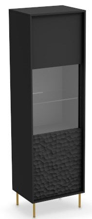 Display Cabinet Bullet | size: Width: 55cm, Height: 185cm, Depth: 41cm | color: Black | image: 1 | variant: 1012960