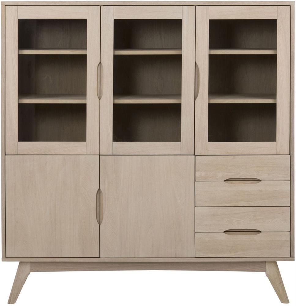 Display Cabinet East Bargoed | size: Width: 140cm, Height: 148cm, Depth: 40cm | color: Oak | image: 2 | variant: 1006180