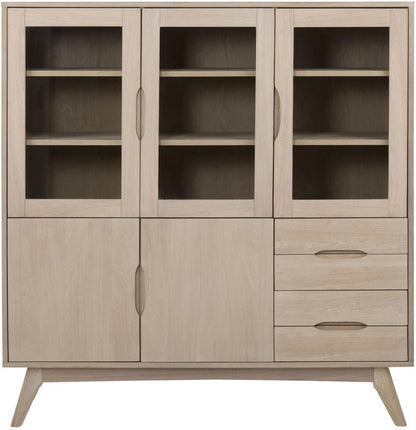 Display Cabinet East Bargoed | size: Width: 140cm, Height: 148cm, Depth: 40cm | color: Oak | image: 2 | variant: 1006180