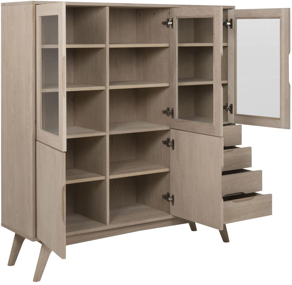 Display Cabinet East Bargoed | size: Width: 140cm, Height: 148cm, Depth: 40cm | color: Oak | image: 3 | variant: 1006180