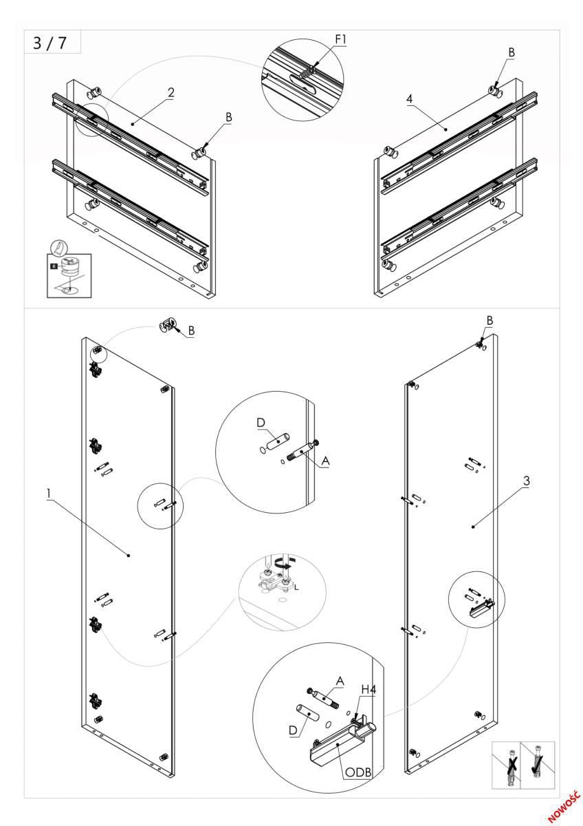 Display Cabinet East Rimini | size: Width: 60cm, Height: 192cm, Depth: 45cm | color: Black/Oak | image: 2 | variant: 1006655