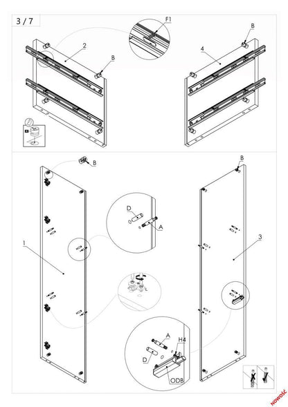 Display Cabinet East Rimini | size: Width: 60cm, Height: 192cm, Depth: 45cm | color: Black/Oak | image: 2 | variant: 1006655