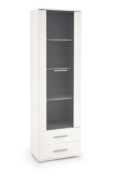 Display Cabinet Lima | size: Width: 60cm, Height: 200cm, Depth: 40cm | color: White/Oak | image: 1 | variant: 1000309