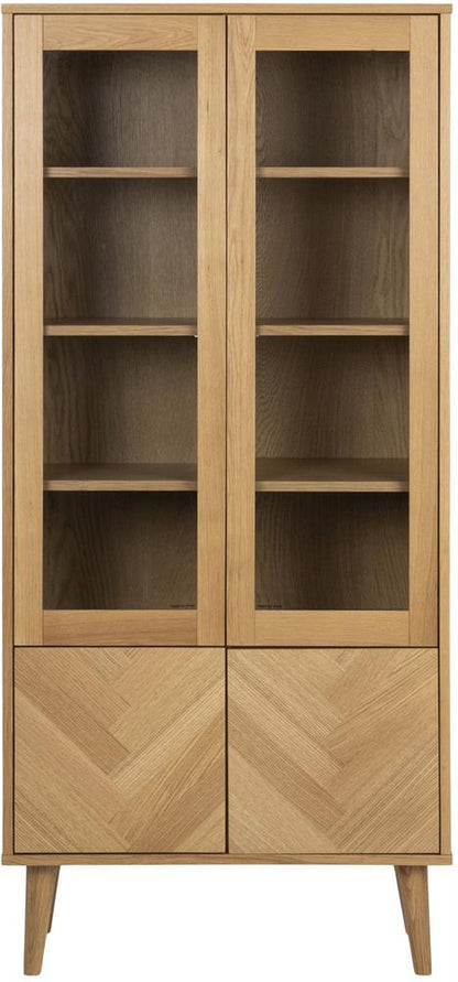 Display Cabinet Nagano | size: Width: 80cm, Height: 178cm, Depth: 37cm | color: Oak | image: 2 | variant: 1017054