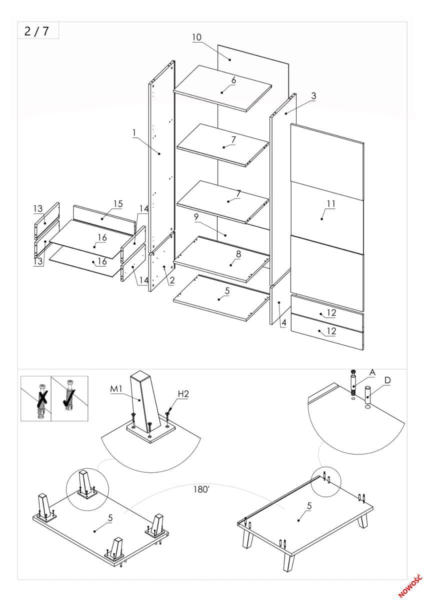 Display Cabinet Nest 1 | size: Width: 60cm, Height: 192cm, Depth: 45cm | color: Black/Oak | image: 1 | variant: 1010900