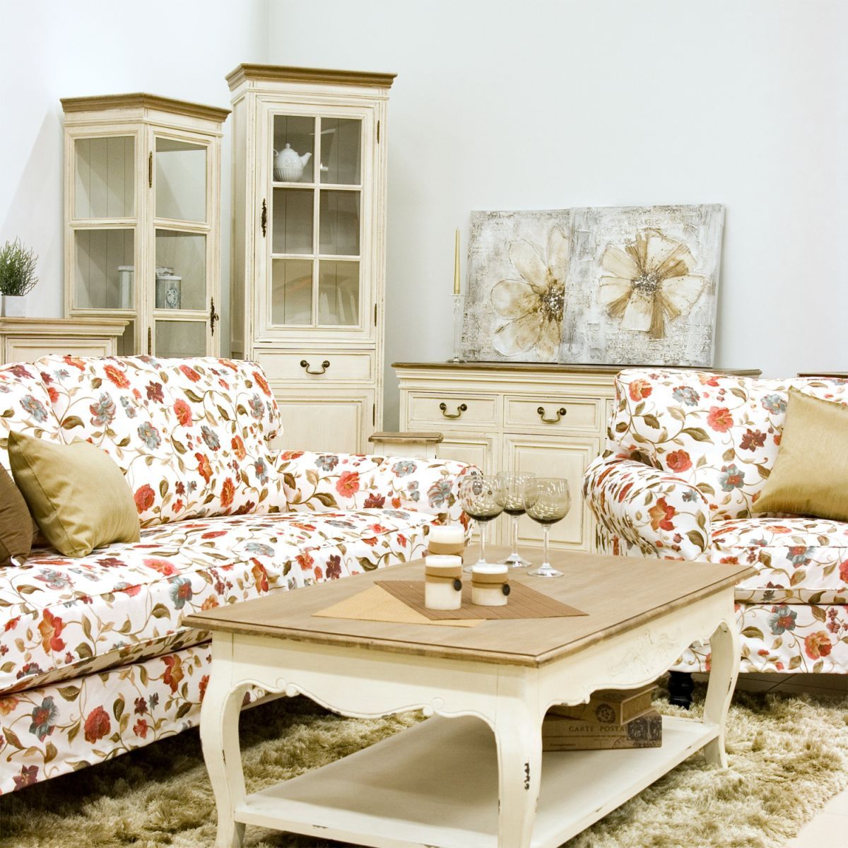 Display Cabinet Samira | size: Width: 49cm, Height: 178cm, Depth: 39cm | color: White/Brown | image: 2 | variant: 1010902