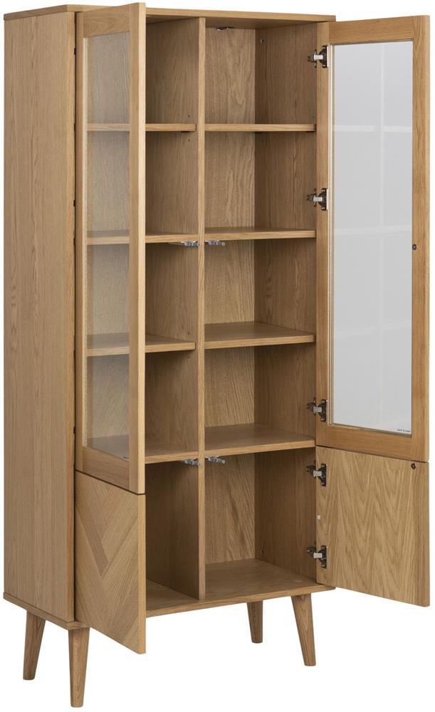 Display Cabinet Turin | size: Width: 80cm, Height: 178cm, Depth: 37cm | color: Oak | image: 3 | variant: 1006182